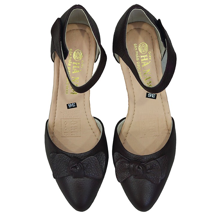 Giày sandal nữ đế xuồng 5cm TiTi ĐÔ thời trang da bò thật cao cấp DNU2070a