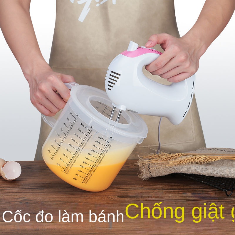 Cốc Nhựa Đánh Trứng Dung Tích 2.5L Chống Văng Nước Có Nắp Đậy Tiện Dụng