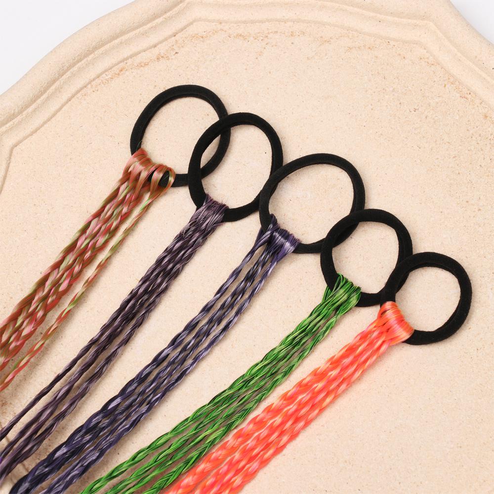 XIANTIN Dây Buộc Tóc Đính Tóc Giả Thắt Bím Co Giãn Nhiều Màu Sắc Cho Nữ