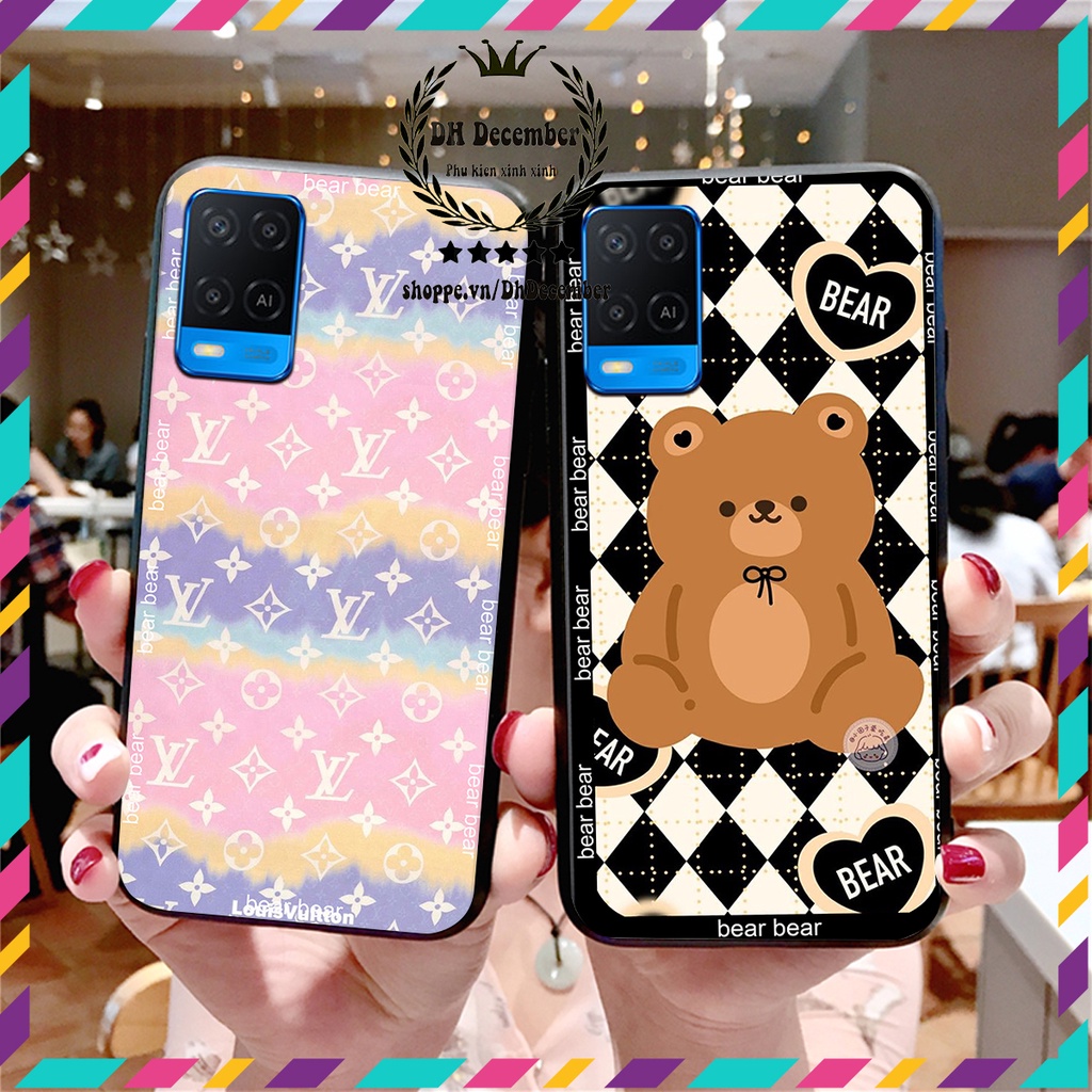 Ốp lưng Oppo A54 in hình 3D GẤU HỒNG-GẤU BE3R -XINH XẺO CỰC ĐẸP