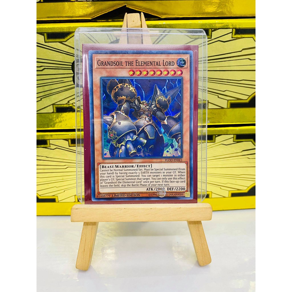 [ Dưa Hấu Yugioh ] Lá bài thẻ bài Grandsoil the Elemental Lord - Super Rare - Tặng bọc bài nhựa bảo quản