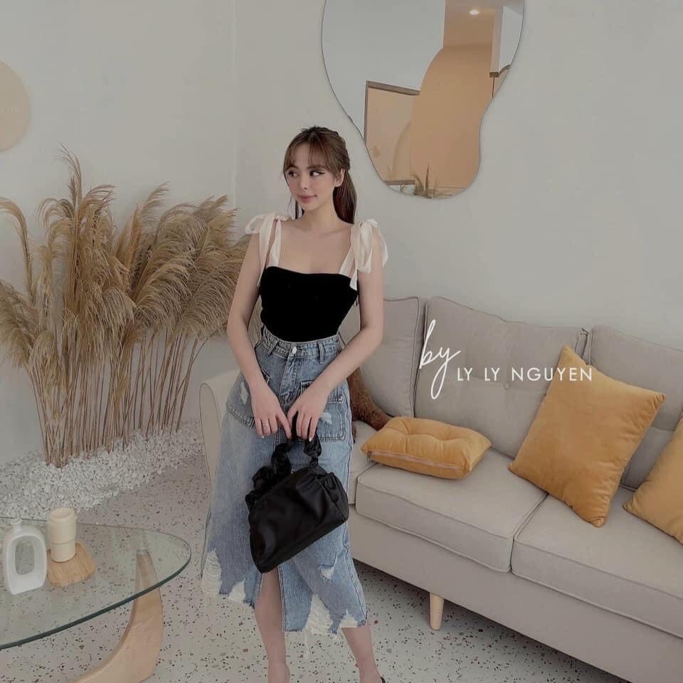 [CHEAPY] Chân váy bò dài túi trước - Chân váy ULZZANG midi nữ cạp cao chất jean dày dặn hàng có size phom chuẩn tôn dáng | BigBuy360 - bigbuy360.vn