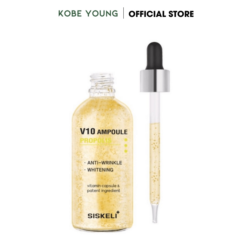Tinh Chất Serum Keo Ong Dịu Da Dưỡng Ẩm Trắng Sáng V10 Siskeli Propolis Ampoule 100ml - KOBE YOUNG