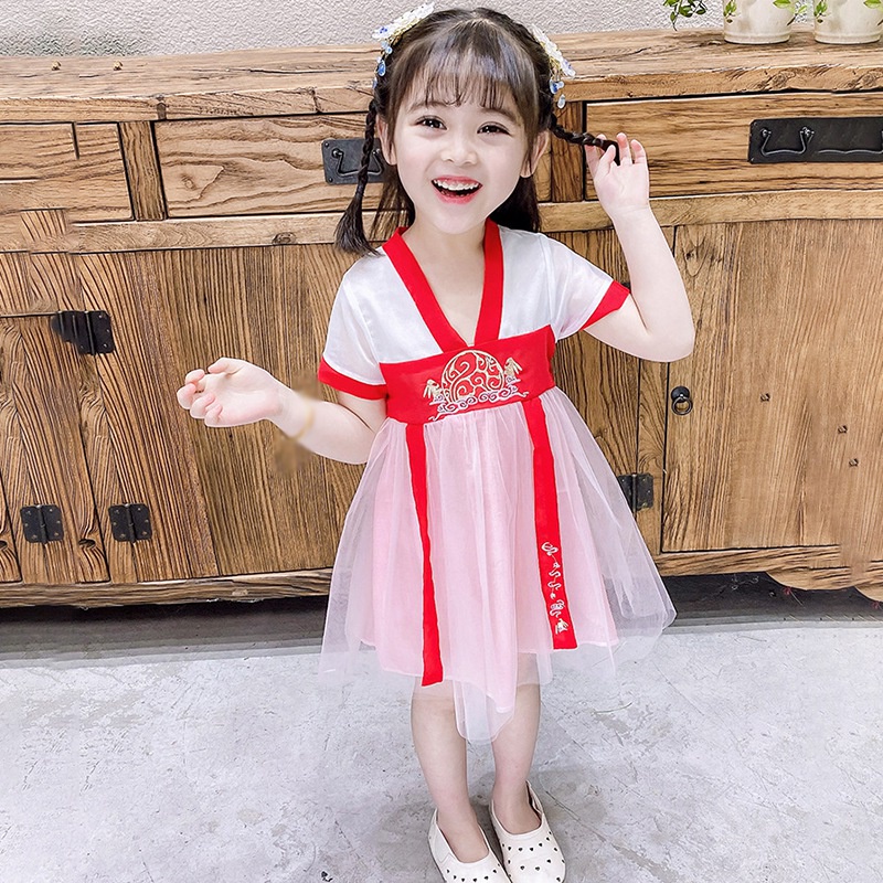 Bộ Đầm Thêu Hình Thỏ Dễ Thương Phong Cách Trung Hoa Dành Cho Bé Gái 0-4 Tuổi Se7En