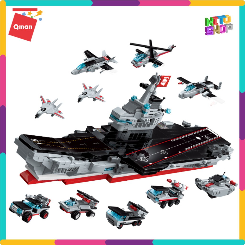 Bộ Đồ Chơi Xếp Hình Thông Minh Lego Qman 678 Mảnh: Tàu Sân Bay Liaoning 1418 Cho Trẻ Từ 6 Tuổi