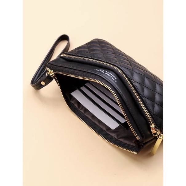 Ví dài Zip dập nổi chần da oder us