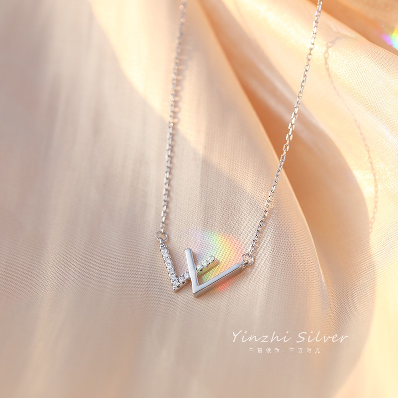 925 Silver Plated Brass Necklace Beautiful Waves Fashion For Women