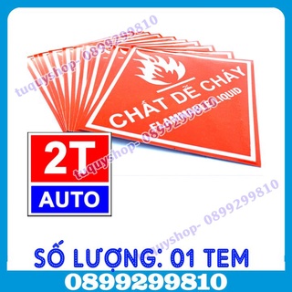 COMBO BỘ 2 TEM DÁN CẢNH BÁO: CHẤT DỄ CHÁY