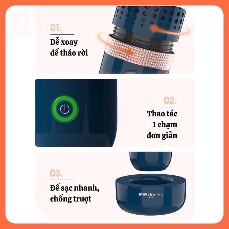 CHÍNH HÃNG DOLIM ] Máy tiệt trùng hoa quả Donlim, máy rửa rau tự động không dây sử dụng cho gia đình