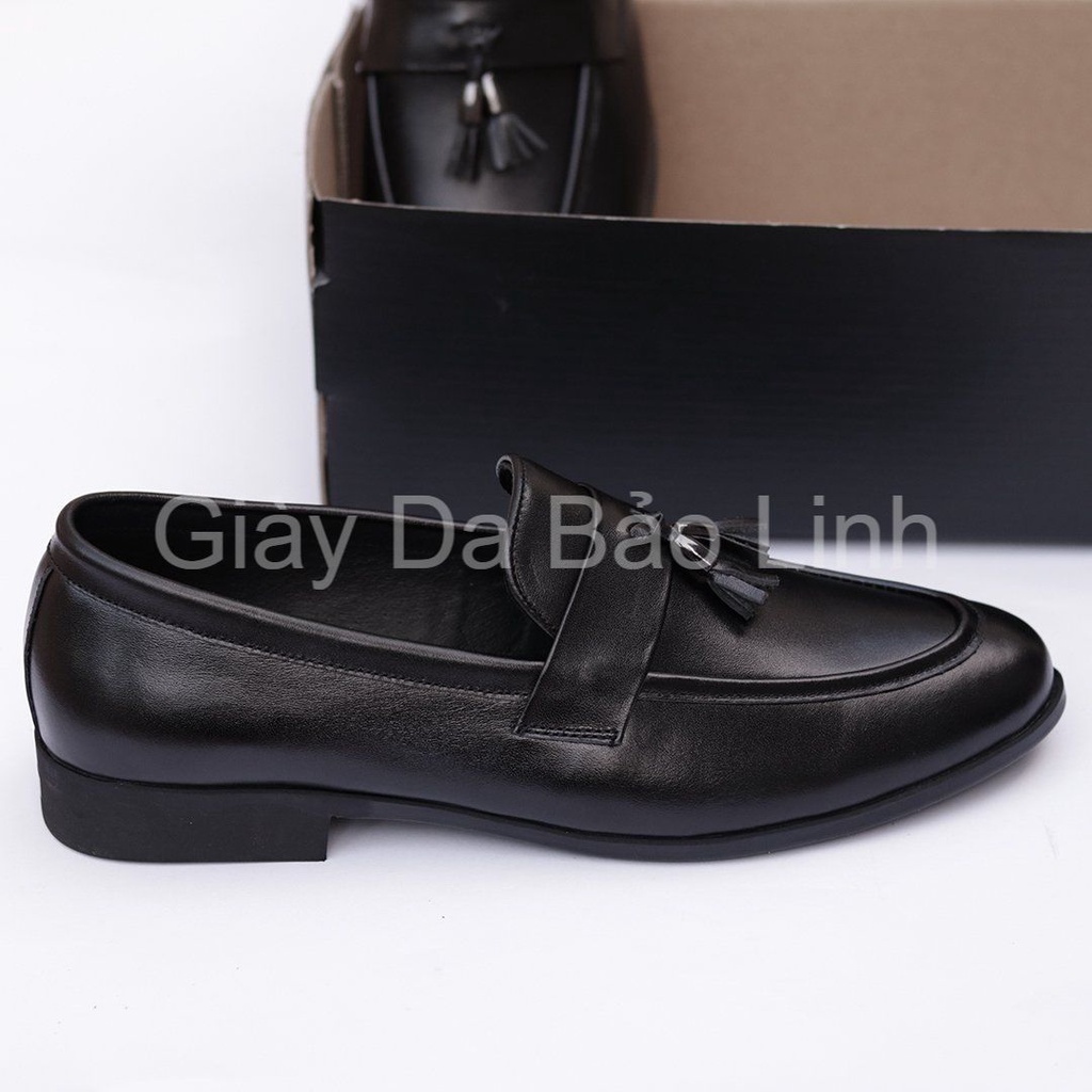 Giày lười da bò BẢO LINH dành cho nam giới, đế khâu chắc chắn, hàng chính hãng có thẻ bảo hành 12 tháng - A65