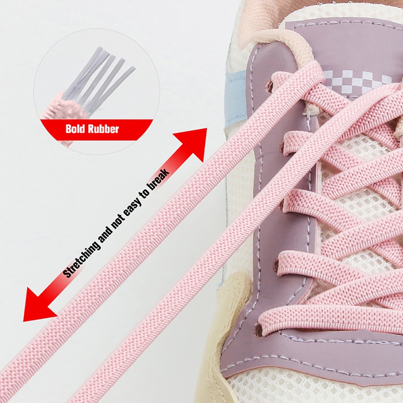 1 Cặp Dây Giày Nam Châm Co Dãn Màu Trắng / Đen Unisex