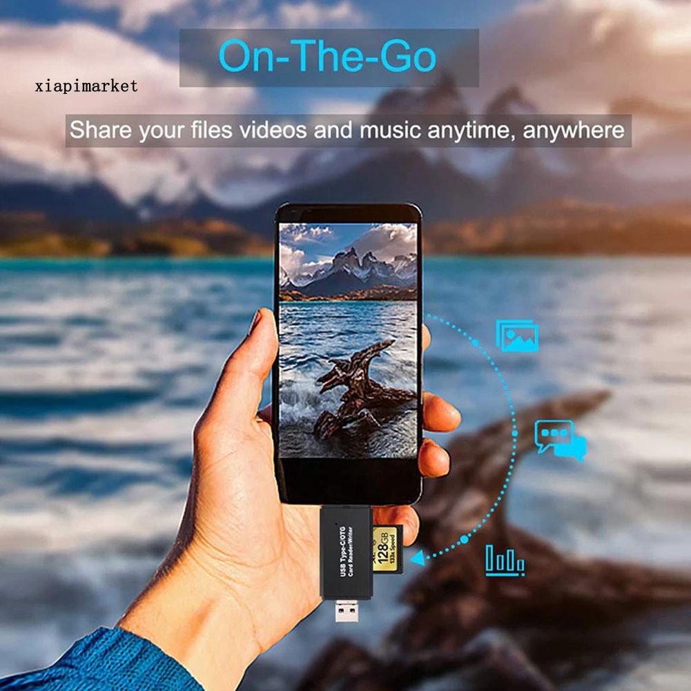 Đầu Đọc Thẻ Nhớ 3 Trong 1 Loại C Micro-Usb Otg Tf / Micro-Sd | BigBuy360 - bigbuy360.vn