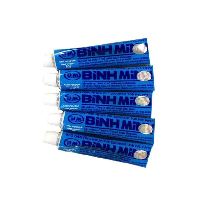 Keo dán ống nhựa PVC Bình Minh dạng tuýp 25gr, 50gr, 100gr