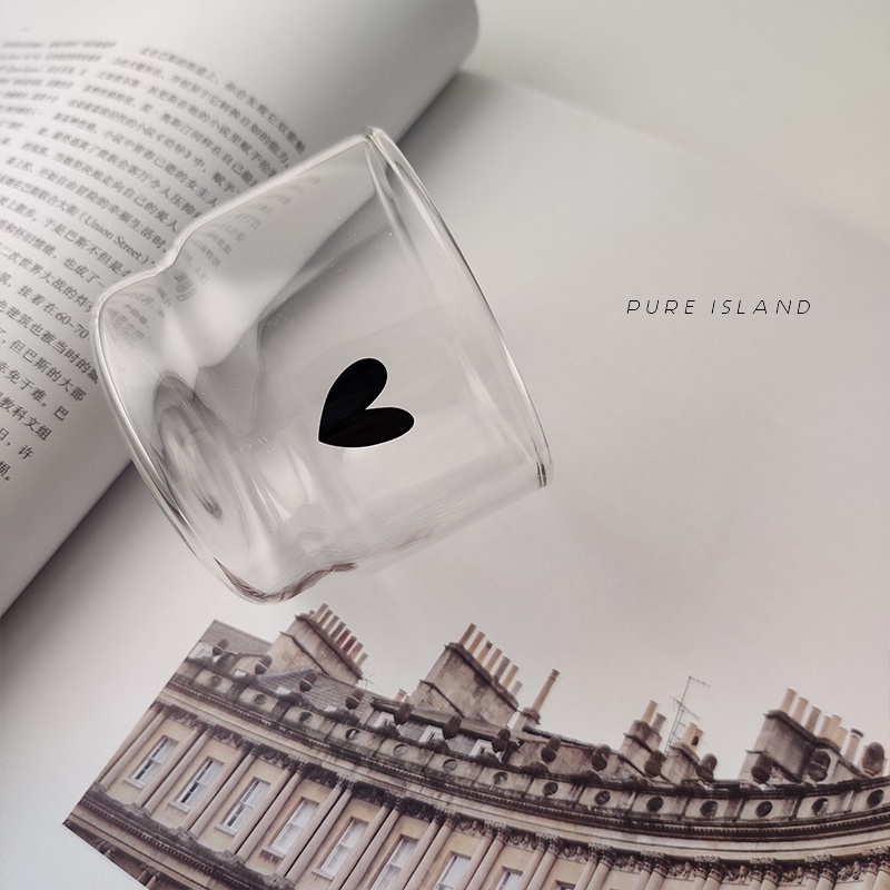 Ly Thủy Tinh Uống Sữa / Kem Kiểu Hàn Quốc Dễ Thương Xinh Xắn