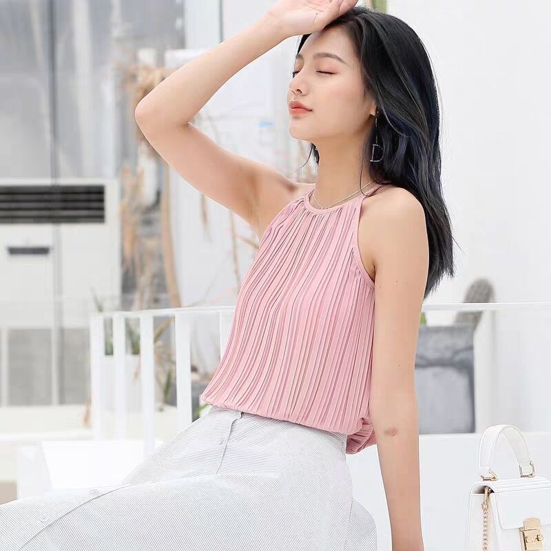 Áo sát nách xếp ly quảng châu nhiều màu sắc