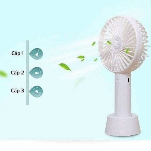 Quạt cầm tay mini tích điện để bàn có giá đỡ nhỏ gọn 3 tốc độ gió N9 [ Full , Pin , Dây Sạc , Đế Chống Trượt ]