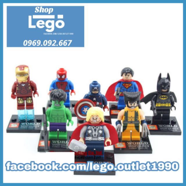 Xếp hình Siêu anh hùng Marvel DC Comics siêu cổ siêu mới Lego Minifigures SY SY180