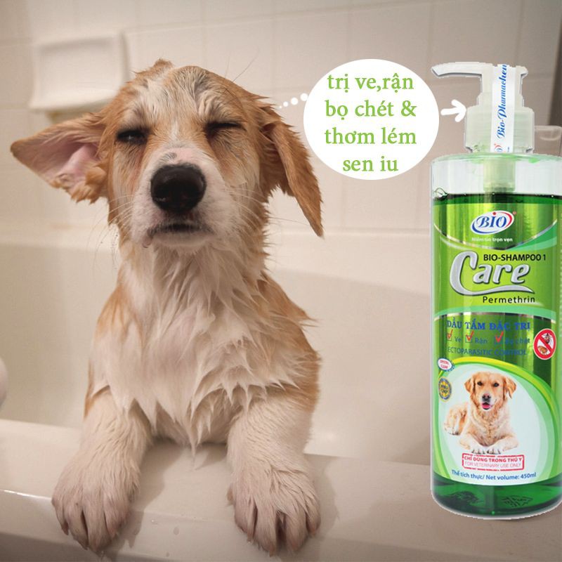 Sữa Tắm Đặc Trị Ve, Rận Và Bọ Chét Cho Chó Mèo Bio-Shampoo 1 Care Permethrin 500ml