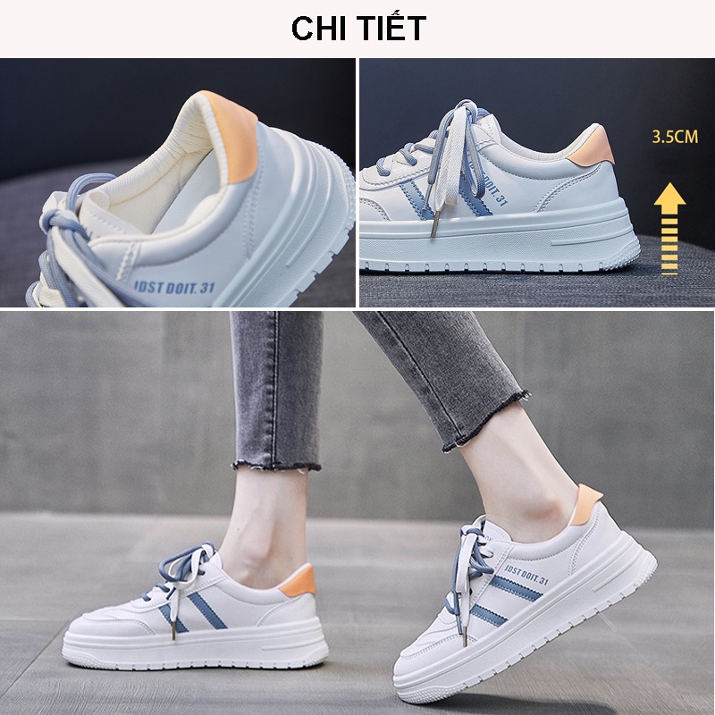 Giày Thể Thao Nữ Đế Bằng Thời Trang 2 Dây Kép Phong Cách Hàn Quốc - Q805