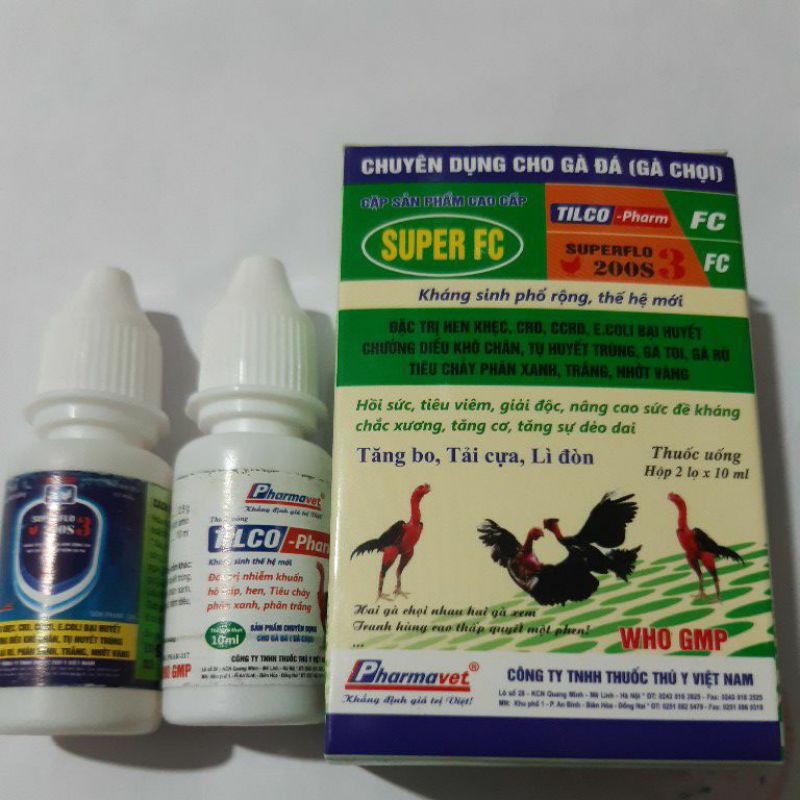 Bộ sản phẩm chuyên dùng cho gà chọi Super FC ( 2 lọ 10ml)