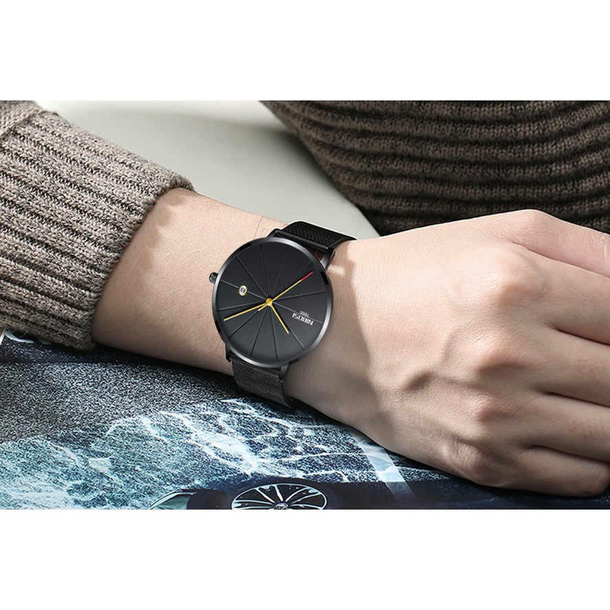 Đồng hồ nam dây lưới thép siêu mỏng Nibosi 2321 (fullbox) | BigBuy360 - bigbuy360.vn