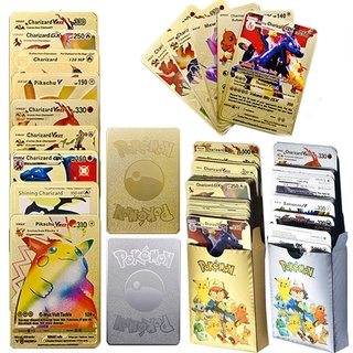 Set 54 thẻ bài Pokemon phiên bản tiếng Anh màu vàng/ bạc dành cho trẻ em