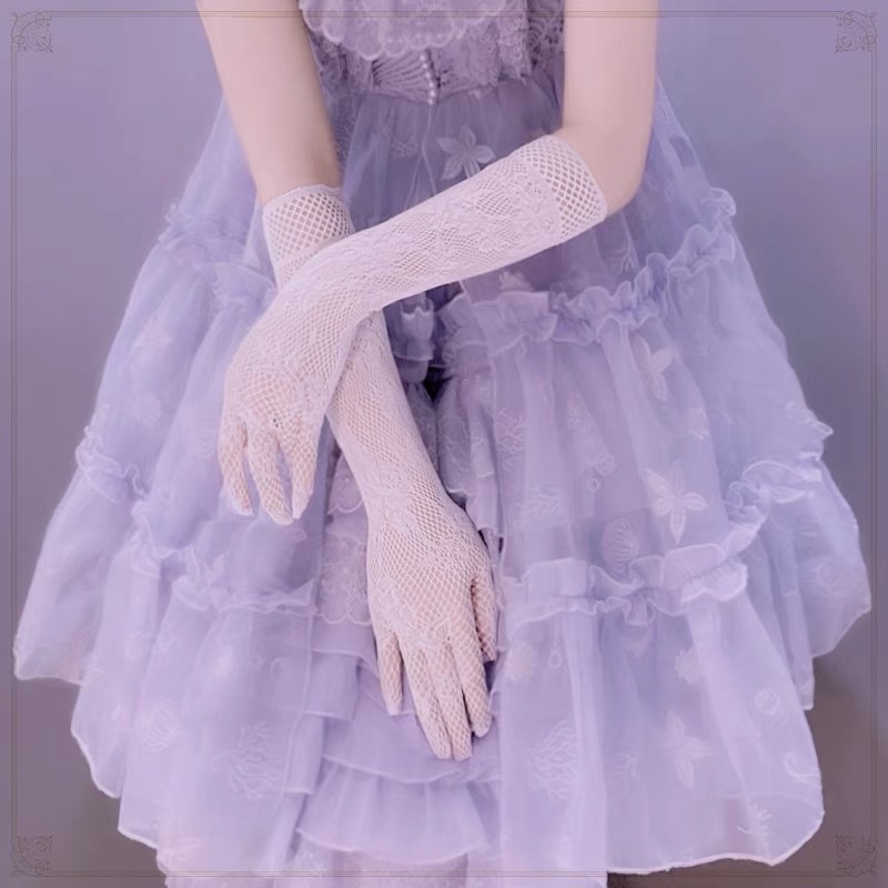 Găng Tay Ren Lưới Hoa Lolita - Phụ Kiện Cosplay - Vani Store [TAT00158]