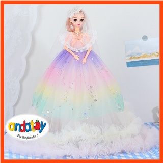  Đồ chơi cho bé gái búp bê Barbie có khớp váy búp bê cô dâu nhiều tầng 30cm có khớp cử động ADAKIDS AD878 