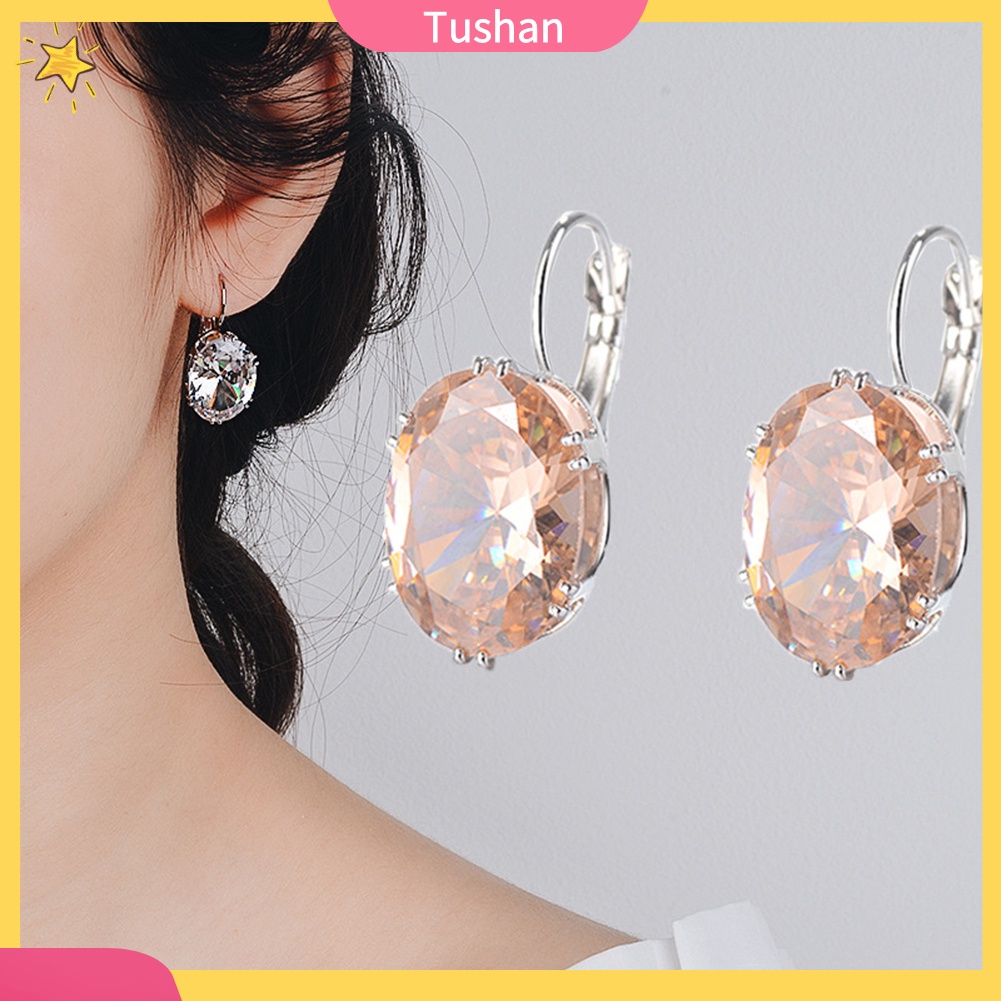 Khuyên tai nữ đính đá dáng dài phong cách thời trang