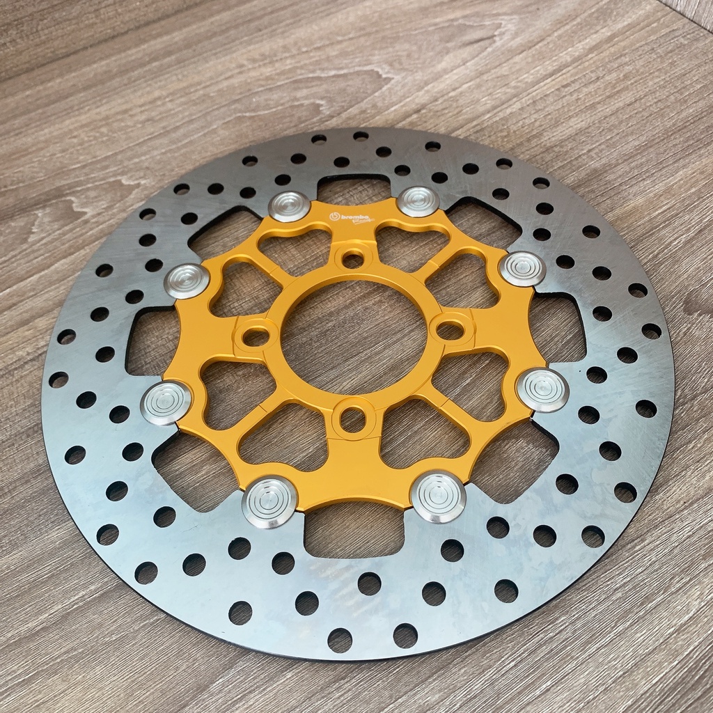 ❌ĐĨA Thắng Trước #BRCMBE_4Lỗ size #245mm 3 Màu ĐEN  &amp; VÀNG &amp; XÁM 8 Nút Khoen INOX 304 ❌Gắn Thông Dụng Tất Cả các dòng