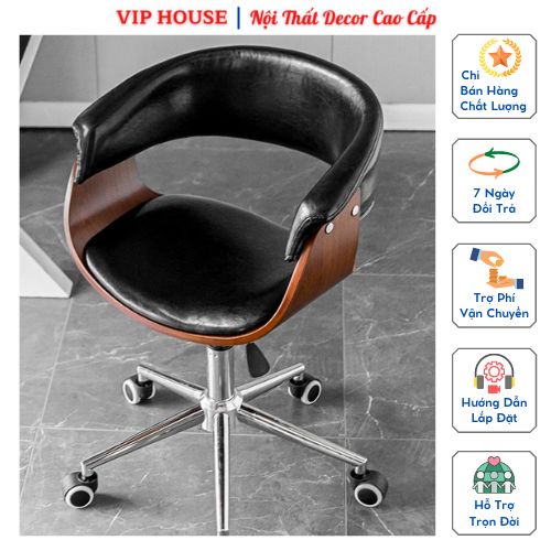 Ghế Xoay Văn Phòng - Ghế Điều Chỉnh Chiều Cao Có Bánh Xe Chân Kim Loại Cao Cấp Cho Giám Đốc Nhân Viên GHP003
