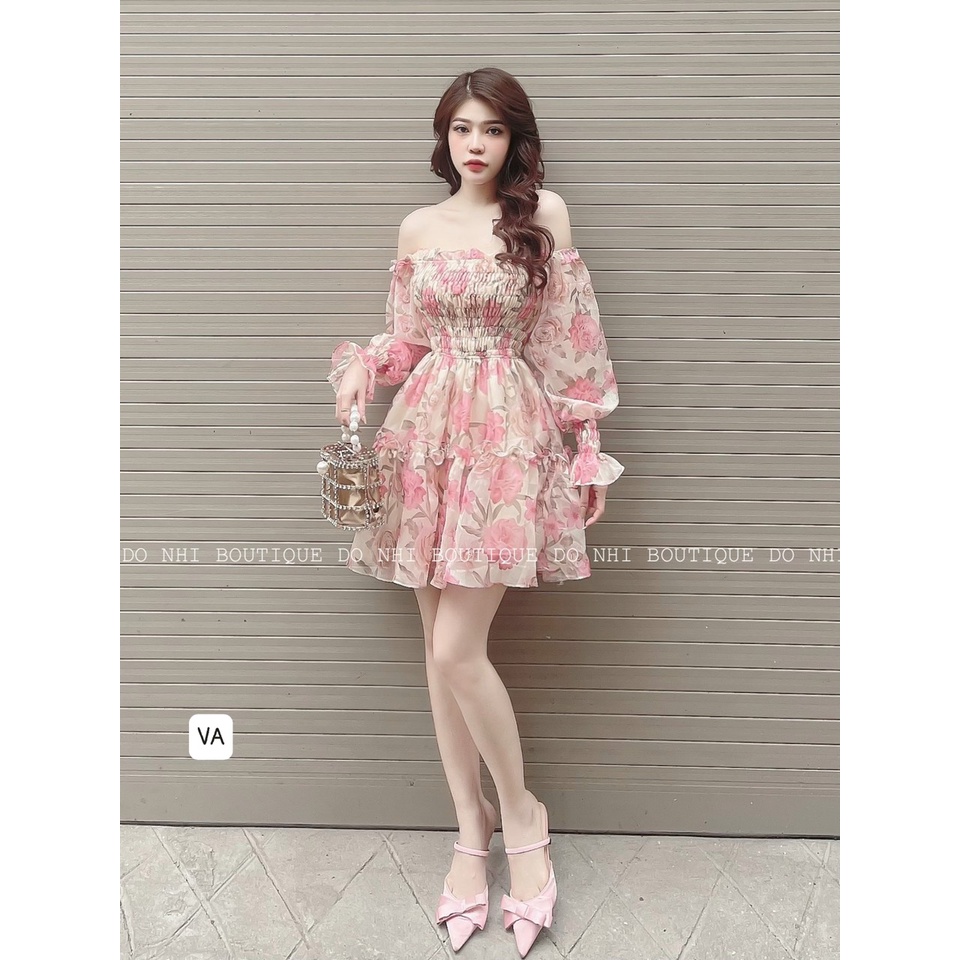 Váy Hoa Bệt Vai Sexy Nữ Tay Bồng Kiểu Dáng Hàn Quốc Hàng Loại 1 | BigBuy360 - bigbuy360.vn