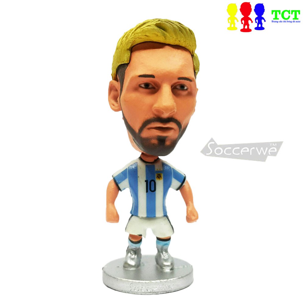 Tượng cầu thủ bóng đá Lionel Messi - Argentina gold hair