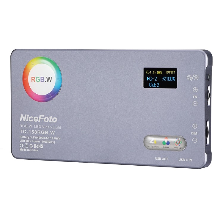 Đèn Video LED RGB NiceFoto TC-158 10w 2500-9900K NEW