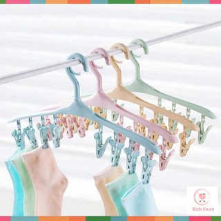 Móc phơi quần áo tất móc 8 kẹp tất quần áo đồ sơ sinh cho bé đa năng PK27