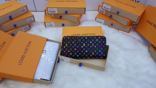 Ví hoa nâu kéo khóa size 20 fullbox | BigBuy360 - bigbuy360.vn