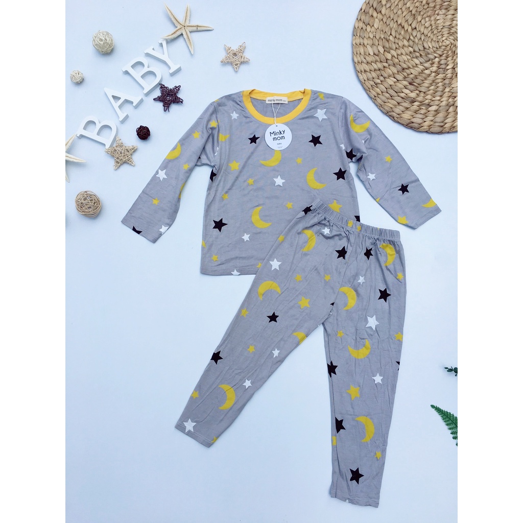 [Bé 18-32kg] Bộ Dài tay SIZE ĐẠI voi hồng Minky Mom Thun Lạnh mềm mịn mát cho bé trai, bé gái từ 18-32kg [ HÀNG CHUẨN ]