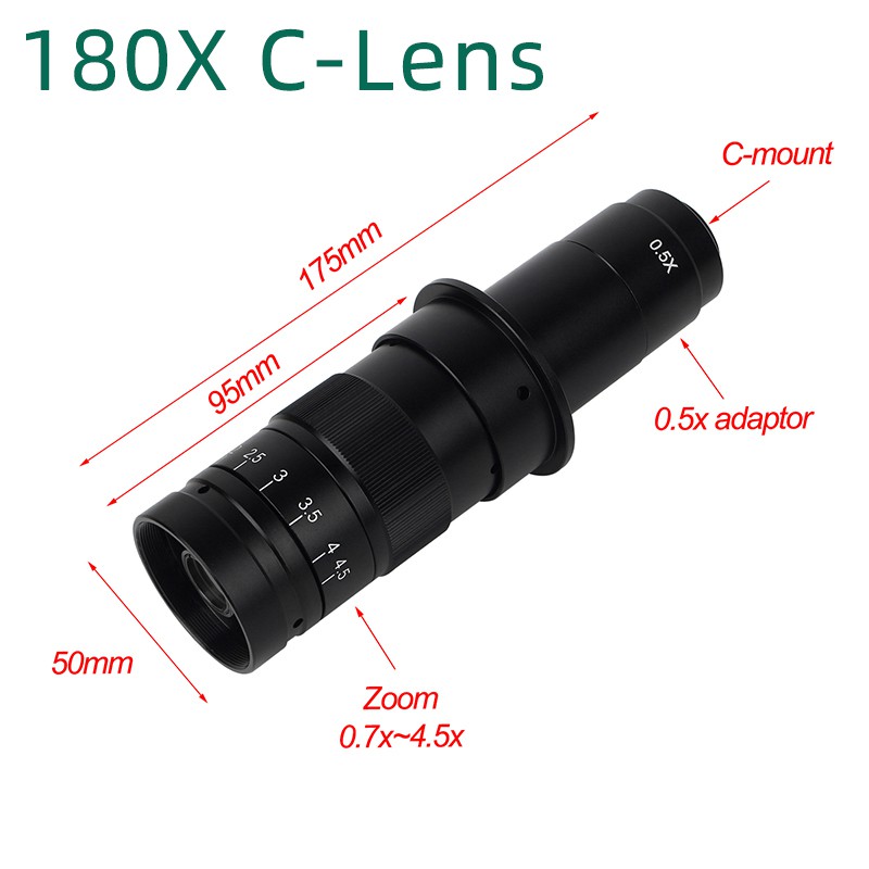 Ống Kính Hiển Vi 130x Ngàm Chữ C Chuyên Dụng Dành Cho Camera Hdmi Vga