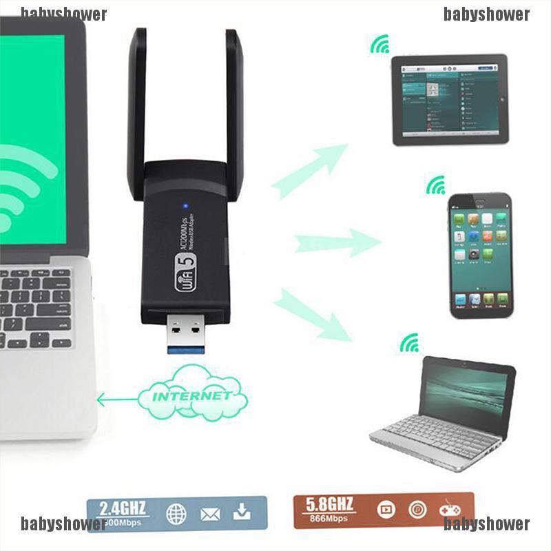 Card Mạng Wifi 1200mbps Usb 3.0 802.11ac 2.4g / 5.8ghz