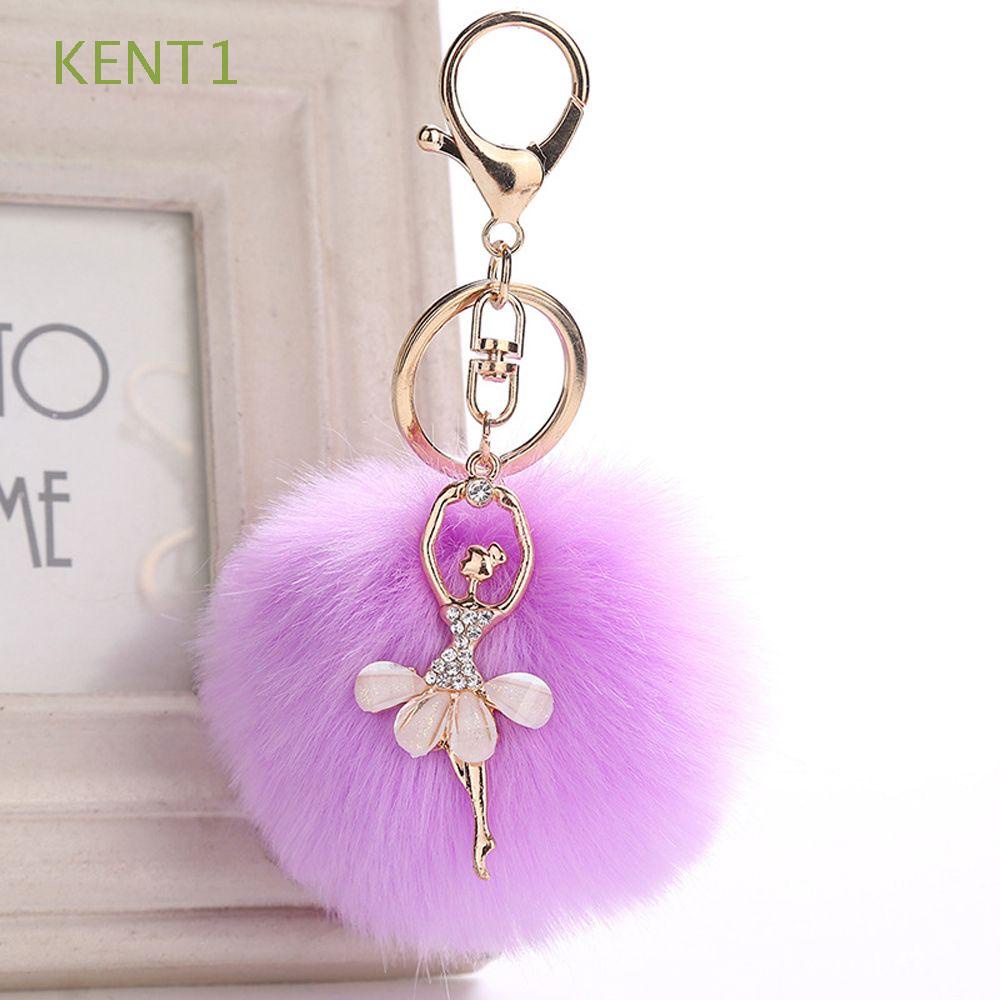 Móc Khóa Hình Vũ Công Ba Lê Lông Thỏ Nhân Tạo Nhiều Màu Thời Trang KENT1