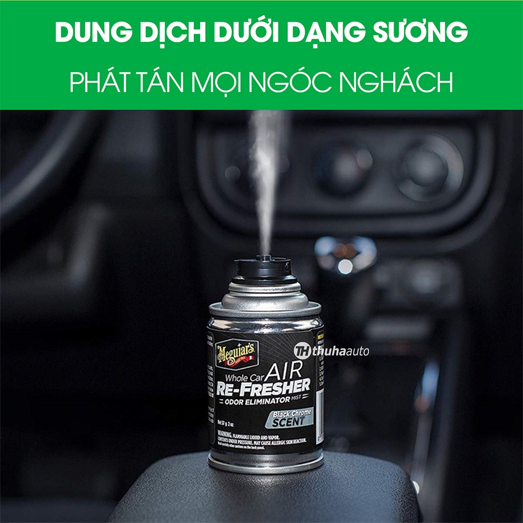 Xịt khử mùi diệt khuẩn ô tô Meguiars Air Refresher chính hãng hương thơm nước hoa cao cấp loại bỏ mùi nội thất xe hơi