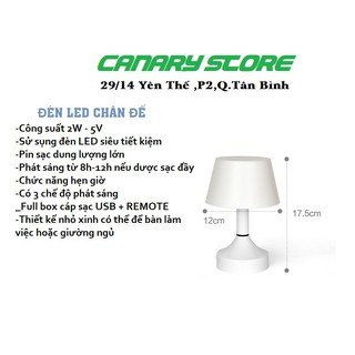 đèn ngủ có điều khiển từ xa (led chân đế)