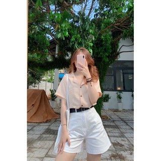 Quần short tây kaki lưng cao