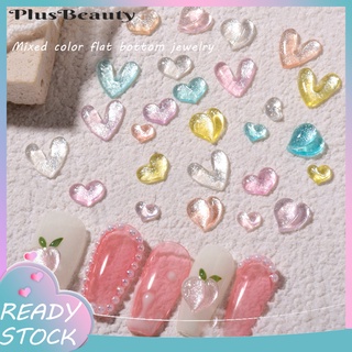 20 Charm pha lê mắt mèo trái tim trong suốt