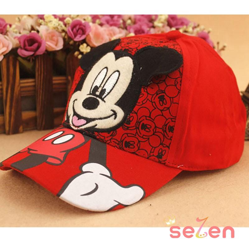 Nón phối lưới họa tiết chuột Mickey/Minnie dễ thương cho bé