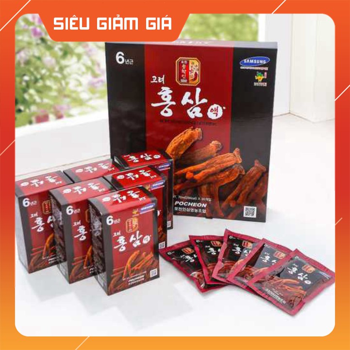 [Hàng mới về]  Nước Hồng Sâm POCHEON Hàn Quốc hộp 30 gói * 70ml