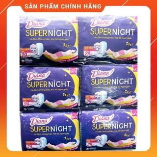 Bịch 6 gói băng vệ sinh ban đêm diana super night 29cm - 35cm