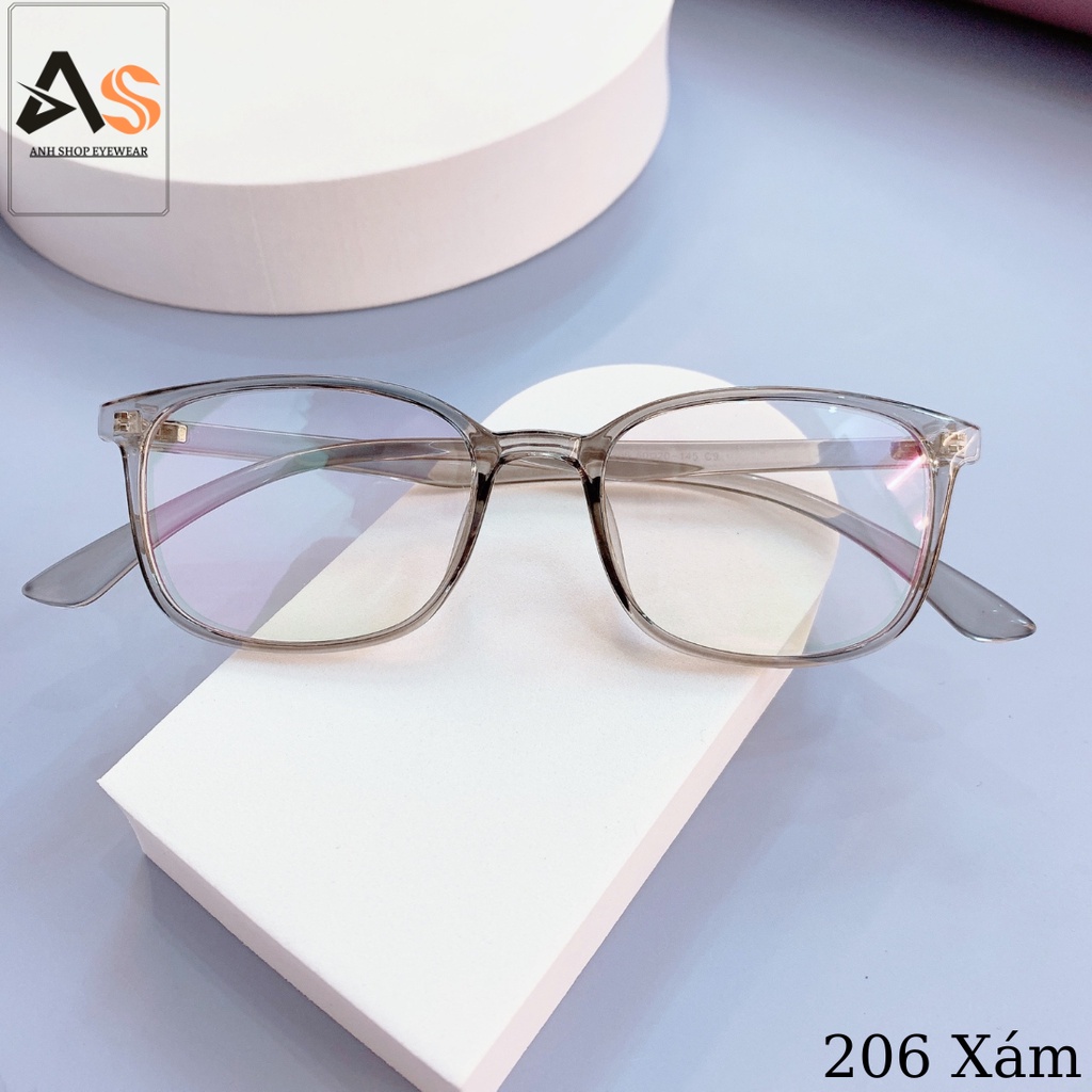 Gọng kính cận vuông nam nữ chất liệu nhựa dẻo 206