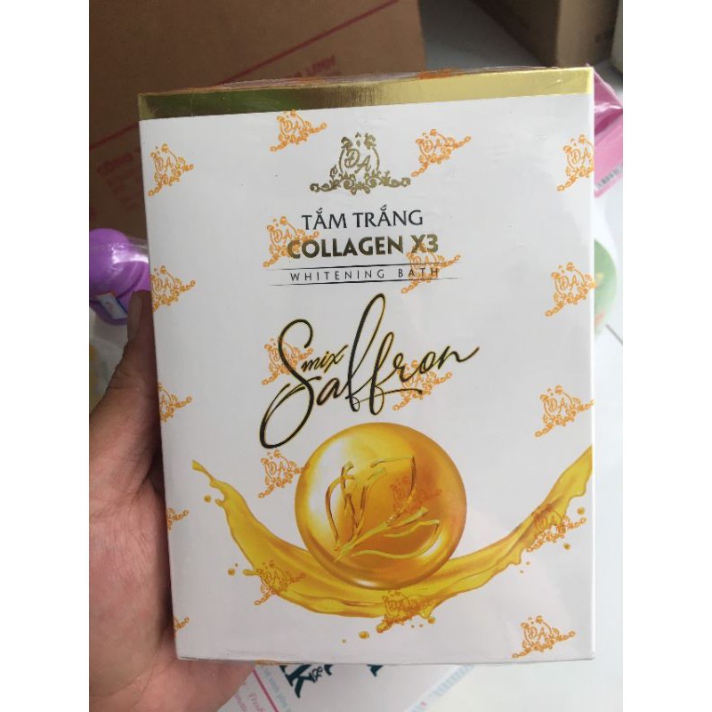 Tắm trắng Collagen x3 1 hộp 3 gói dưỡng ẩm da mờ đồi mồi