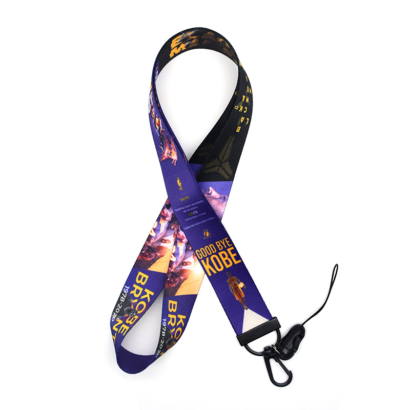 New 2in1 To Commemorate NBA Basketball Star Kobe Long and Short Mobile Phone Lanyard Neck and Wrist Strap Rope for Student and Word Card Dây điện thoại